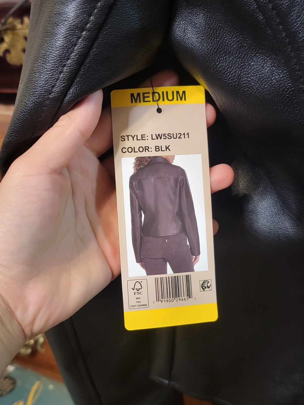 Levi's Women's Black Faux Leather Moto Jacket Size Medium - Picture 3 of 13